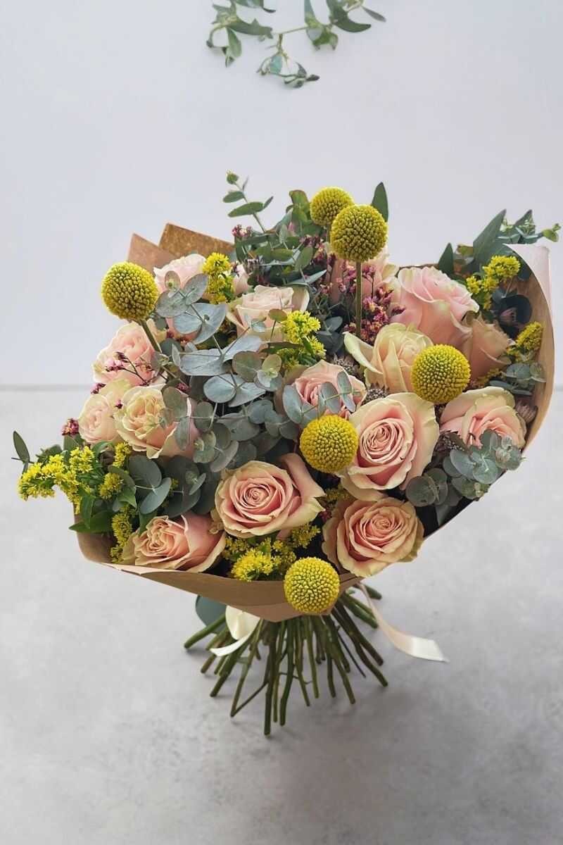 Ramo Aurora Rosas Pink Mondial y Toques Silvestres